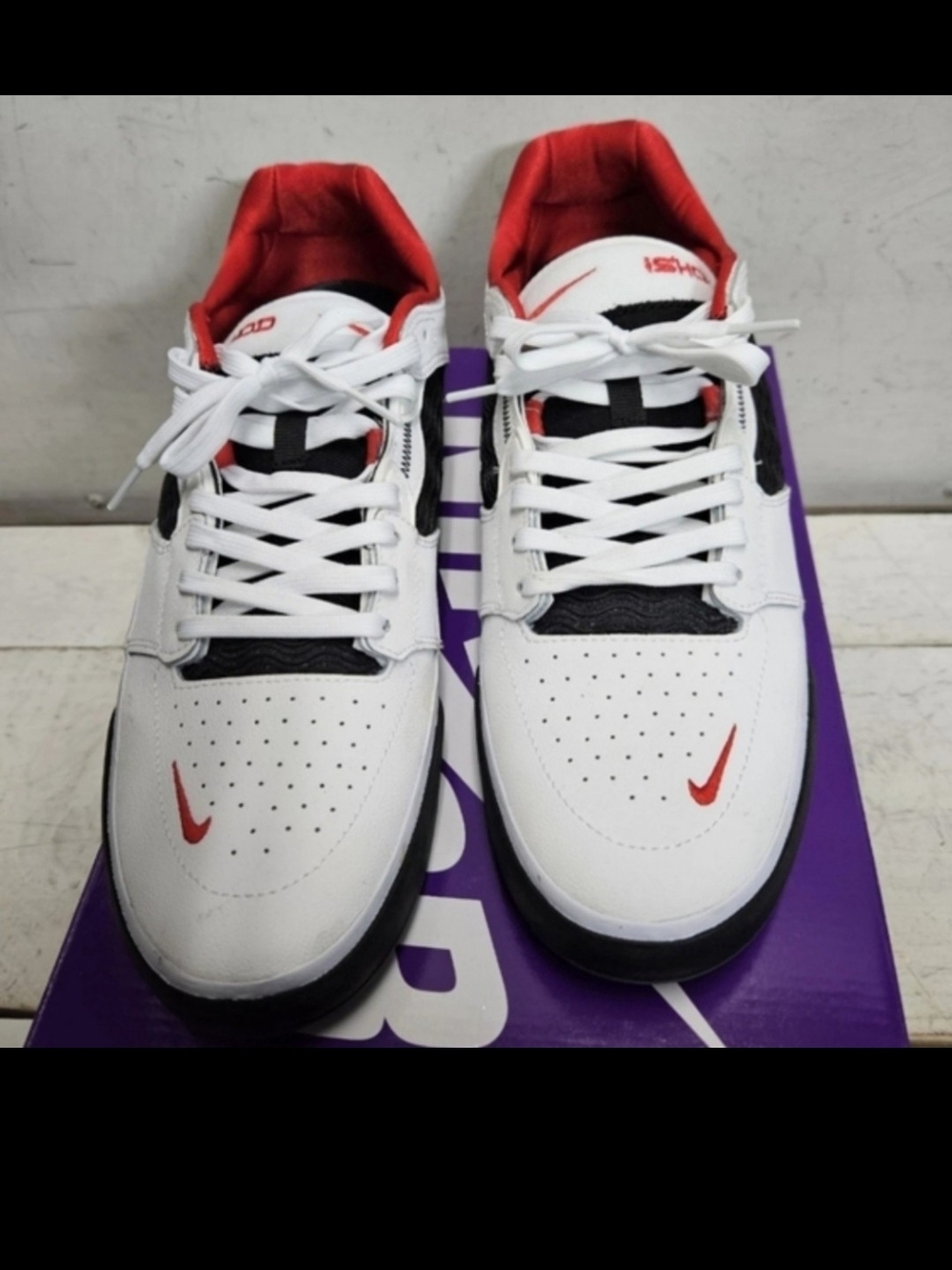 NIKE SB ISHOD PRM L Pro Skate Shoes Mens 11.5 White/Black/Red Chicago Ishod Wair - Picture 3 of 11